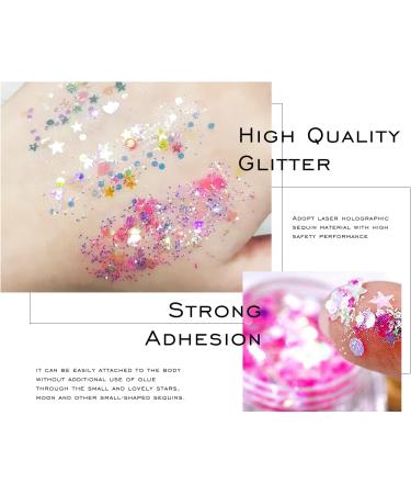 Ownest 12 Colors Holographic Chunky Glitter Gel Set - Christmas Party Makeup for Face, Body, Eyes, Lips, Hair, and Nails - Festive Chunky Glitter Eyeshadow - Mixable Formula, No Glue Needed - Buy Online on GoSupps.com