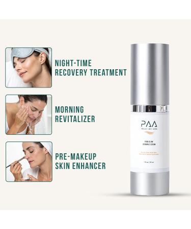 Project Anti-Aging Pure Glow 15% Vitamin C Serum with 1% Vitamin E & 0.5% Ferulic Acid Wrinkle-Reducing Clinical-Strength Formula Lightweight Fast Absorbing Airless Pump Protection - Buy Online on GoSupps.com