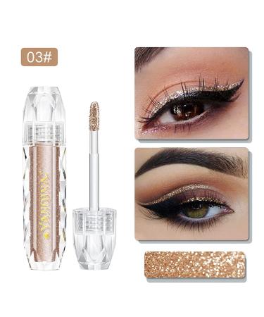 JUNRUO Liquid Glitter Eyeshadow - Metallic Shimmer, Long Lasting & Waterpoof - Misty Sands - Buy Online on GoSupps.com