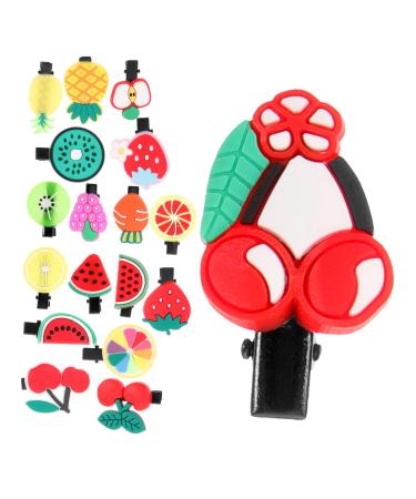minkissy 2 Set Metal Hair Barrettes Cherry Hair Clip Metal Snaps Colorful Hair Clips Snap Barrettes Metal Hair Claw Clips Hair Clip for Girls Hair Accessories Hair Buckle Hairpin Kiwi