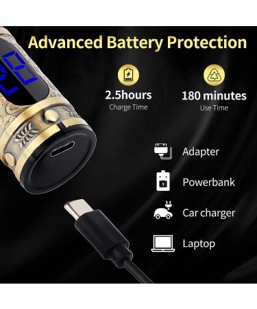 FENGCHUNS Cordless Hair Trimmer - Professional T-Blade Clippers for Men, Zero Gapped Edgers with LCD Display - Buy Online on GoSupps.com