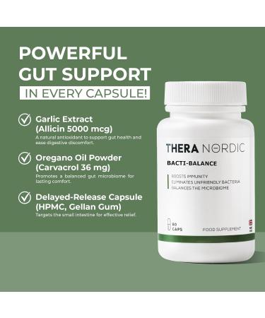 Bacti-Balance Gut Health Capsules for Bloating Gas Indigestion SIBO SIFO Candida Support Gluten-Free No Additives 60 Capsules - Buy Online on GoSupps.com