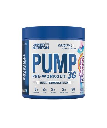 Applied Nutrition Pump 3G Pre Workout - Energy Focus & Performance (375g - 25 Servings) (Rainbow Unicorn) Original - Rainbow Unicorn 25 Servings (Pack of 1)