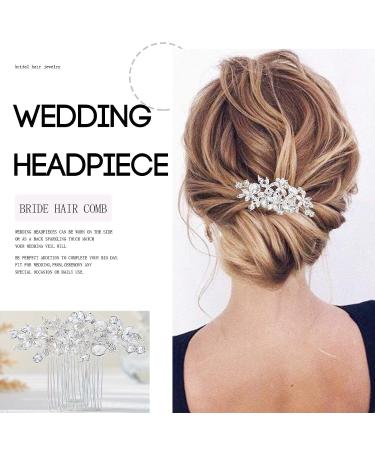 Olbye Rhinestone Wedding Hair Comb - Silver Crystal Bridal Headpiece for Brides and Bridesmaids - Buy Online on GoSupps.com