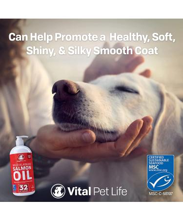 Salmon Oil for Dogs & Cats 32oz - Omega 3 EPA DHA Liquid Supplement | Healthy Skin, Coat, Joint & Bone Health | Natural Allergy & Immune Support - Buy Online on GoSupps.com