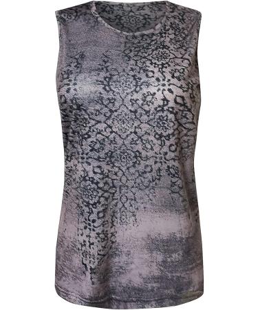 Cute Printed Women's Spring Tank Tops - Sleeveless Loose Fit Cami Shirts in Brown (X-Large) - 2023 Collection - Buy Online on GoSupps.com