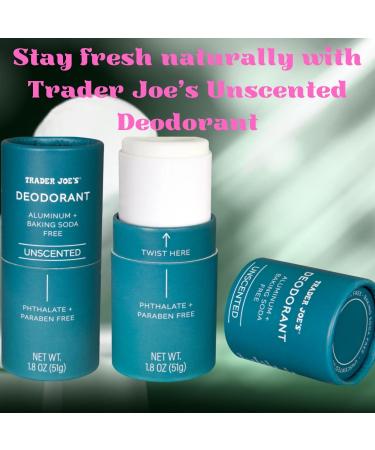 Generic Trader Joe's Unscented Deodorant - Aluminum-Free & Baking Soda-Free - Pack of 2 - Buy Online on GoSupps.com