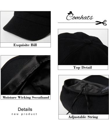 Comhats Women's Newsboy Cap - Black | Style Medium 67145 | Shop Now - Buy Online on GoSupps.com