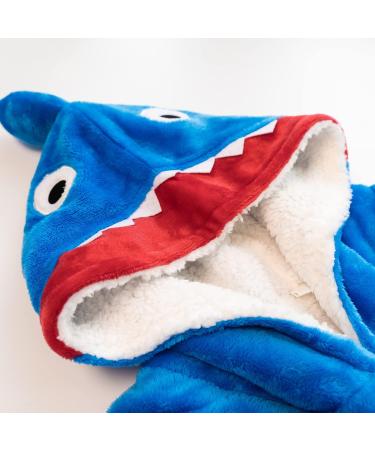 LOLANTA Dinosaur Shark Blanket Hoodie - Cozy Plush Sweatshirt for Kids Ages 3-12 - Warm Blue Blanket for 3-7 Years - Buy Online on GoSupps.com