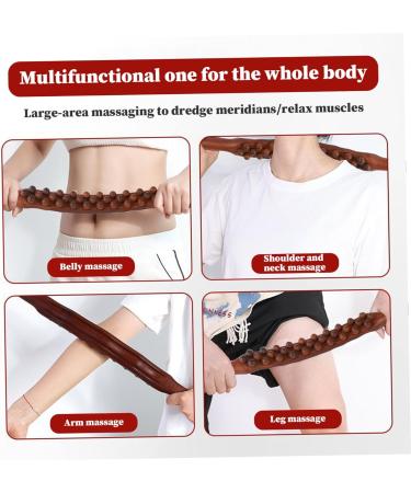 Premium Wood Therapy Massage Roller Stick - 31 Pearl Lymphatic Drainage Tool for Muscle Pain Relief & Body Shaping - Buy Online on GoSupps.com