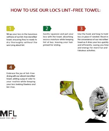 Made for Locs Microfiber Towel - Extra Large & Lint Free | Perfect for Loc Care & Drying - Buy Online on GoSupps.com