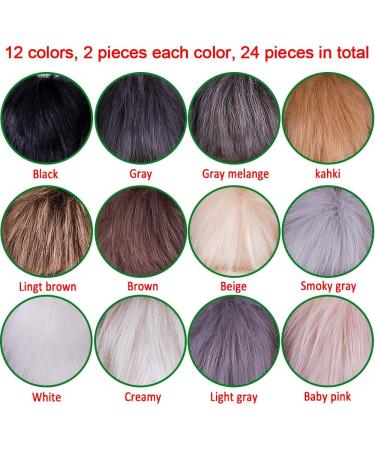 SIQUK 24 Pieces Faux Fur Pom Pom Balls - 12 Dark Colors - DIY Fluffy Pom Poms for Hats, Keychains, Scarves and Accessories - Buy Online on GoSupps.com