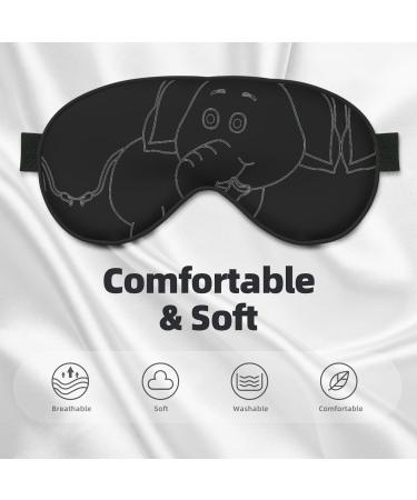 Shop White Elephant Print Unisex Sleep Eye Mask | Soft Comfort Eye Shade for Travel Yoga & Shift Work - Buy Online on GoSupps.com