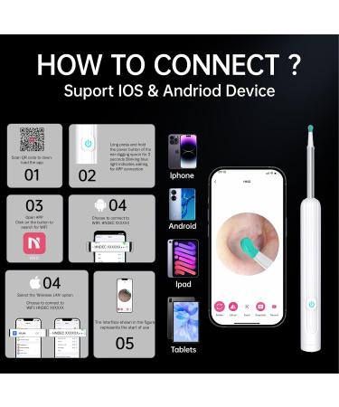 Ear Wax Removal Tool with Camera - 1296P Ear Cleaning Kit & Otoscope with Light for Effective Ear Care - Buy Online on GoSupps.com
