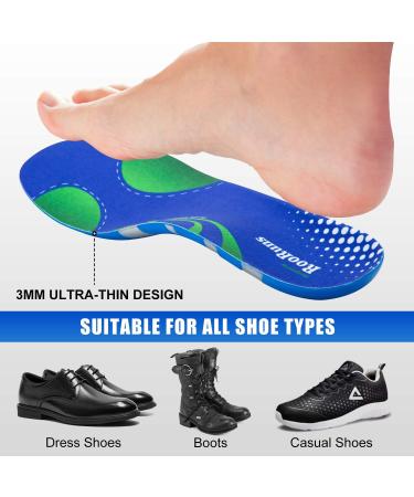 RooRuns Arch Support Insoles for Plantar Fasciitis - Shock Absorbing Orthotic Inserts for Men & Women - Relief for Flat Feet & Heel Pain - Buy Online on GoSupps.com