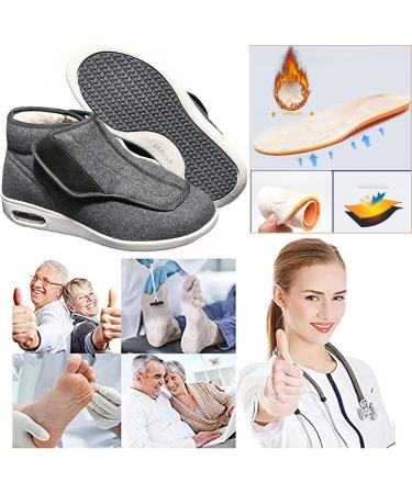DHIJUPNG Lightweight Adjustable Edema Sneakers Wool Boots Grey - Orthopedic Swollen Feet Shoes - Buy Online on GoSupps.com