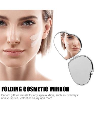 Lurrose Foldable Mini Heart Shaped Makeup Mirror - Compact Dual Sided Vanity Mirror for Women & Girls - Buy Online on GoSupps.com