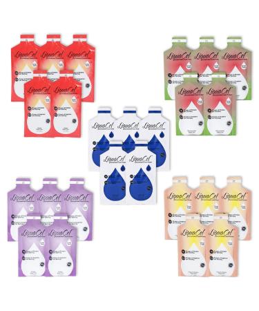 LiquaCel Concentrated Liquid Protein 16g Hydrolyzed Collagen Protein and 2.5g Arginine Per Single-Serving Packet Sugar & Gluten Free Recovery Formula 1fl oz Packets 25ct Variety Flavor Pack Variety Pack 1 Fl Oz (Pack o