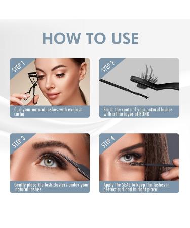 Lash Clusters IKVVOM 60 Pcs 10-16mm Reusable Individual Eyelash Extensions | Natural Wispy Volume False Eyelashes | DIY Fluffy Mixed Cluster Lashes - Buy Online on GoSupps.com