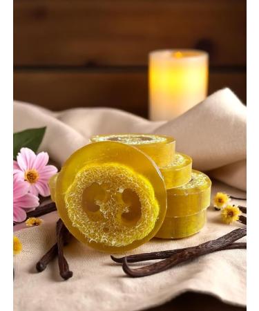  Lu.Flo Lu.Flo Gift Set Gift Idea for Women Handmade Glycerin Solid Soap 6 x 100g Gentle on Skin Body Soap Vanilla with Loofah Honey Lavender Goat's Milk with Oats Citrus - Buy Online on GoSupps.com