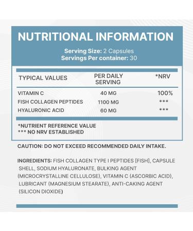 Omnia Marine Collagen Capsules 1200mg Premium Skin Hair & Nail Health Support for Women & Men Enriched with Type I Collagen Hyaluronic Acid & Vitamin C High-Potency Formula UK Made 60 Capsules 60 count (Pack of 1) - Buy Online on GoSupps.com