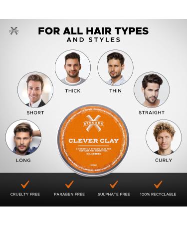 Steezee Clever Clay - Natural Finish Hair Clay for Men | All Hair Types | Reworkable Hold | Cruelty-Free & Paraben-Free | 3.4 oz - Buy Online on GoSupps.com