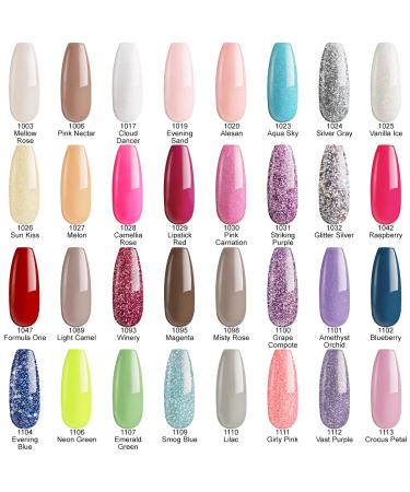 Aikker Dip Powder Nail Colors Set - 32 Glitter Nude Red Pink Yellow Green Shades | 2 in 1 Acrylic Dipping Powder Kit for Nail Art - Perfect for Beginners & Professionals | AK26 - Buy Online on GoSupps.com