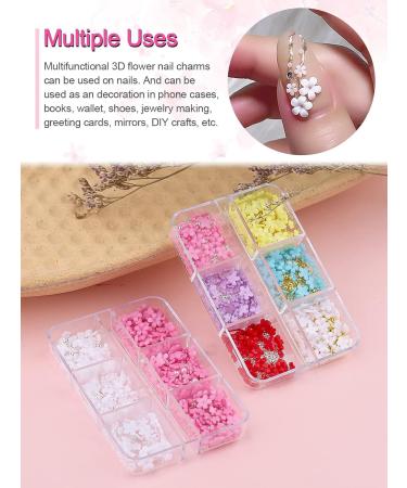 Kalolary 3D Flower Rhinestone Nail Charms - Nail Art Stud Decorations for Women & Girls - Buy Online on GoSupps.com