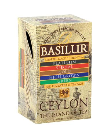 BASILUR Basilur Ceylon Tea Bags 2 x 25 Tea Bags (2 x 25 Tea Bags) - Black and Green Tea