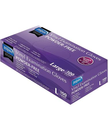 Inspire Stretch Vinyl Exam Gloves - Pack of 1000 | Latex-Free Disposable Medical Cleaning Gloves Large - Buy Online on GoSupps.com