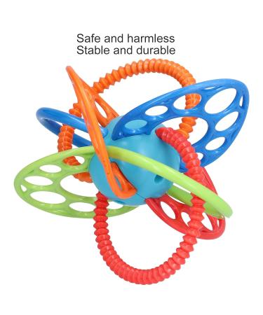 Moumouten Flexible Baby Teething Toy - Food Grade Silicone Teething Ring Rattle Teether for Grasping and Soothing Sensory Play - Buy Online on GoSupps.com