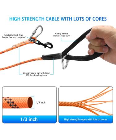 Loqatidis 3-in-1 Dog Leash | 50/100ft Portable Trolley System for Training & Outdoor Adventures | Reflective Rope for Camping & Parks | Perfect for 2 Dogs - Orange - Buy Online on GoSupps.com