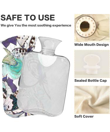 Blue Butterfly Pattern Hot Water Bottle - 2L Pain Relief & Hand Warmer - Buy Online on GoSupps.com