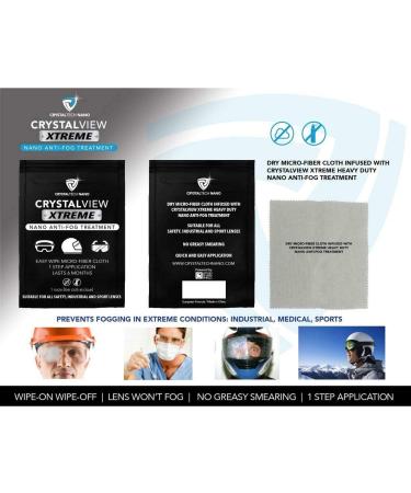 CrystalTech Nano Anti-Fog Wipe Treatment for Glasses  Goggles  Masks and Visors | Reusable Cloth | Eyewear Fog Protection for Work  Cycling  Skiing  Sports | For Humidity  Sweat and Temperature Change - Buy Online on GoSupps.com