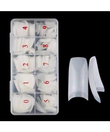 Natural False Nails 500 Pieces French Acrylic Nails Artificial Fake Nails False Nail Tip 10 Sizes With Box for Women Girls