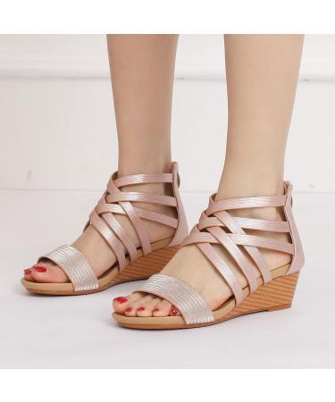 XTZYGLFD Women's Boho Sandals with V-Belt | Comfortable Open Toe Roman Shoes | Summer Footwear in Pink (6-6.5 UK) - Shop Now! - Buy Online on GoSupps.com