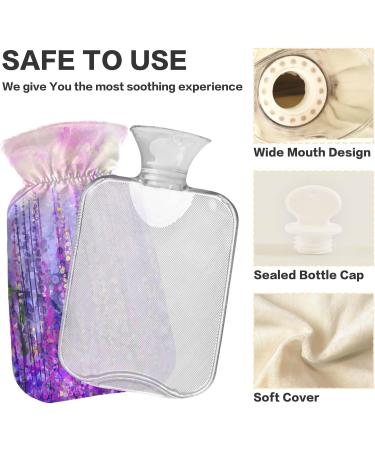 NAANLE 1L Hot Water Bottle with Abstract Violet Flower Cover | Pain Relief & Heat Therapy for Menstrual Cramps | Hand & Foot Heating Bag - International Shipping Available - Buy Online on GoSupps.com