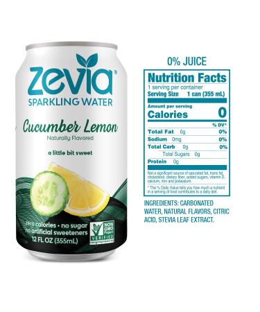 Zevia Sparkling Water Variety Pack - 24-Pack, 12oz Cans - Buy Online on GoSupps.com