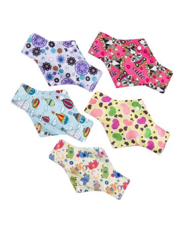 Reusable Menstrual Pads 5pcs Mama Cloth Pads Cloth Pads Reusable Panty Liners Cloth Menstrual Pads Mama Pads Portable Towel Napkin Warp Pad Mother Breathable Cloth Period Pads