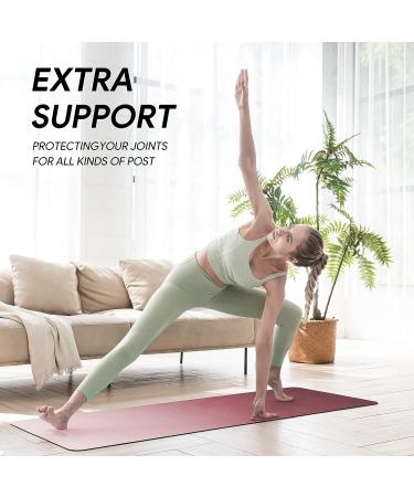 WEGYM Premium 4mm Thick Yoga Mat - Non-Slip & Anti-Tear - Eco-Friendly Fitness Mat for Men and Women - Ideal for Yoga, Pilates, Home Workout - Pink - Buy Online on GoSupps.com