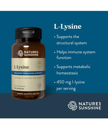 Nature's Sunshine L-Lysine 100 Capsules - Immune Support and Cold Sore Relief - Buy Online on GoSupps.com