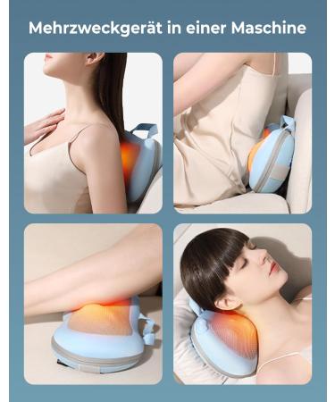 Back and Neck Massager with Warmth - Deep Tissue Massage Pillows for Shoulders Back & Legs - Perfect Gift in Gray Blue - Buy Online on GoSupps.com