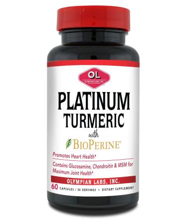 Olympian Labs Platinum Turmeric Formulated with Glucosamine Chrondroitin MSM & BioPerine for Maximum Joint Health 60 Capsules