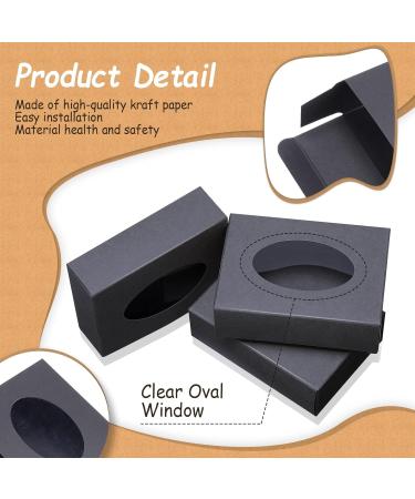 30 Pcs Kraft Oval Window Soap Boxes - Homemade Soap Packaging for Bakery, Candy, Jewelry - 3.78 x 2.76 x 1.18 Inch (Black) - Buy Online on GoSupps.com