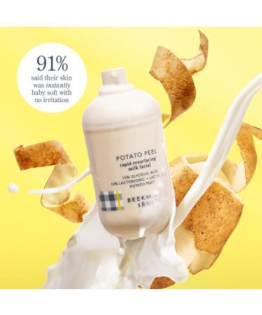 Beekman 1802 Potato Peel - 1.69 fl oz - Fragrance Free - Rapid Resurfacing Milk Facial - At-Home Peel - Visibly Reduces Appearance of Fine Lines & Dark Spots - Good for Sensitive Skin - Cruelty Free - Buy Online on GoSupps.com