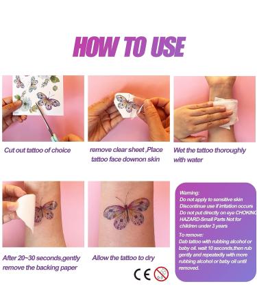 10 Sheets Glitter Butterfly Flower Temporary Tattoos for Women Girls Kids - Unicorn Fake Colorful Butterflies Wings Tattoo Stickers - Waterproof Face Arm Makeup - Birthday Party Favors - Buy Online on GoSupps.com