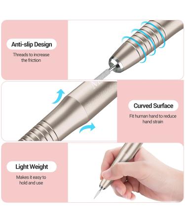MelodySusie Electric Nail Drill - Portable Professional E-File for Acrylic Gel Nails - Manicure Pedicure Tool for Home Salon Use - Champagne - Buy Online on GoSupps.com