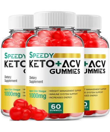 (3 Pack) Speedy Keto ACV Gummies - Advanced Formula Speedy Keto Plus ACV Gummies Apple Cider Vinegar Speedy ACV Dietary Supplement Men Women (180 Gummies)