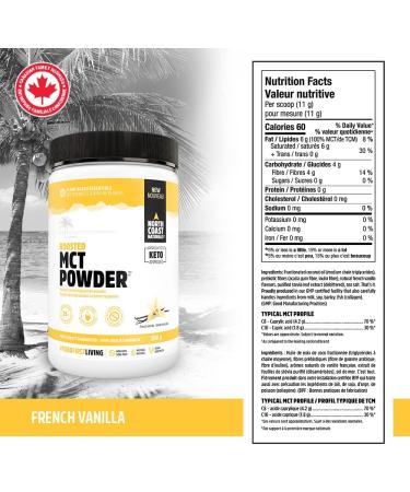 North Coast Naturals Boosted MCT Powder Non-GMO and All Vegan Keto and Paleo-Friendly 300 g French Vanilla - Buy Online on GoSupps.com