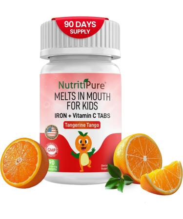 Kids Chewable Iron Supplement Ferronyl Carbonyl Iron 9 mg Vitamin C 30 mg Tangerine Tango Orange Flavor 90 Count Orange 90 Count (Pack of 1) - Buy Online on GoSupps.com